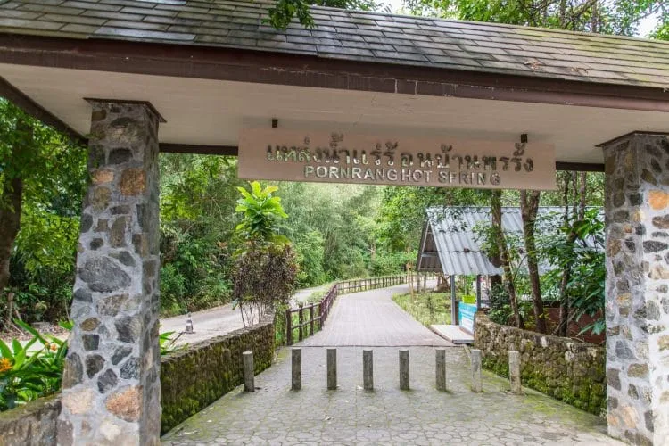 entrance pornrang hot spring - ranong - thailand