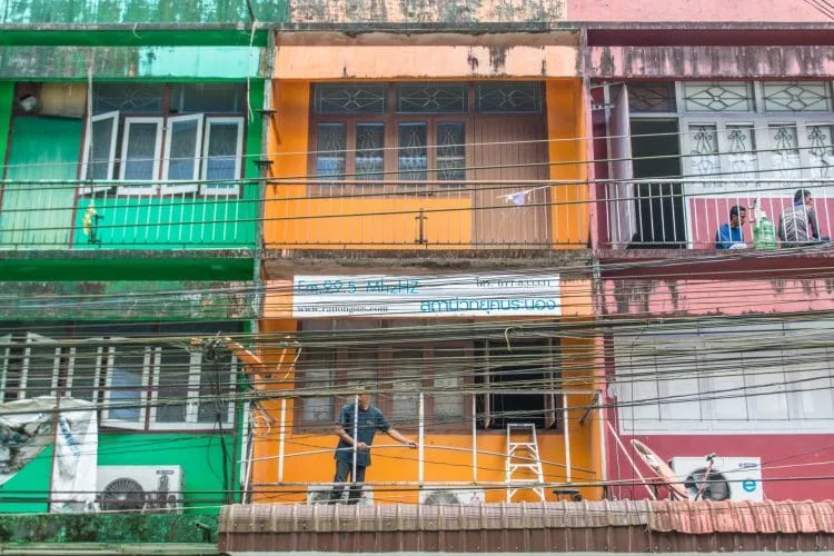 colorful facades - ranong - thailand