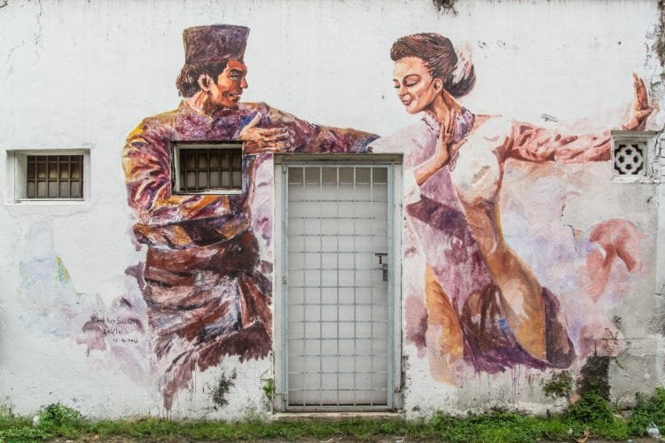 peinture murale couple dansant ipoh - malaisie