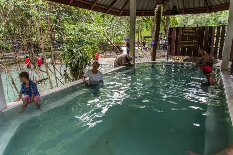 swimming pool pornrang hot spring - ranong - thailand
