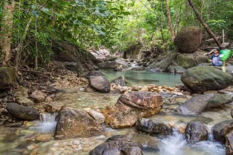 pornrang hotspring stream - ranong - thailand