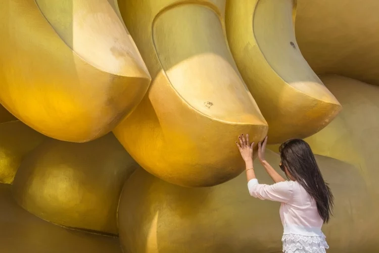 prayer big buddha wat muang - ang thong - thailand