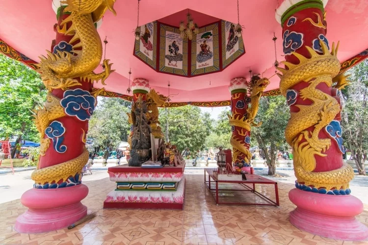 under chinese pagoda wat muang - ang thong - thailand