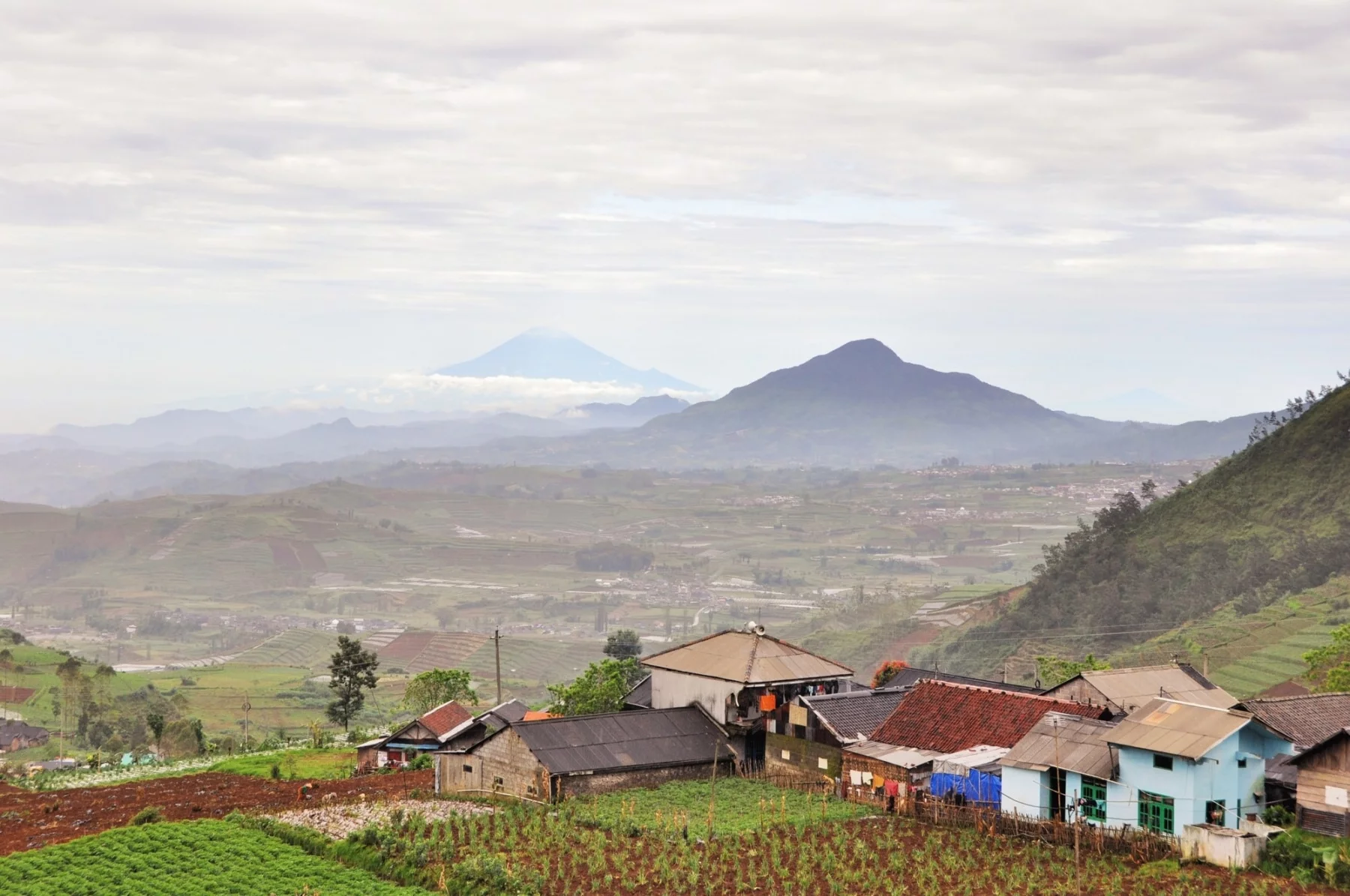 view from dieng plateau java island