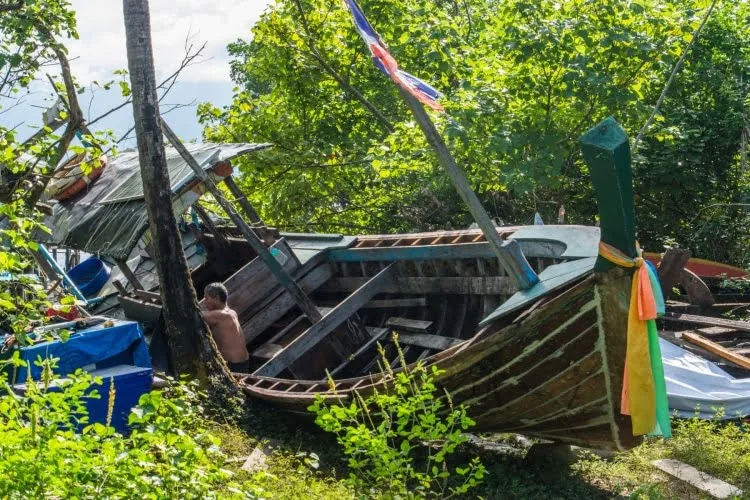 fishing village boat koh phra thong - thailand