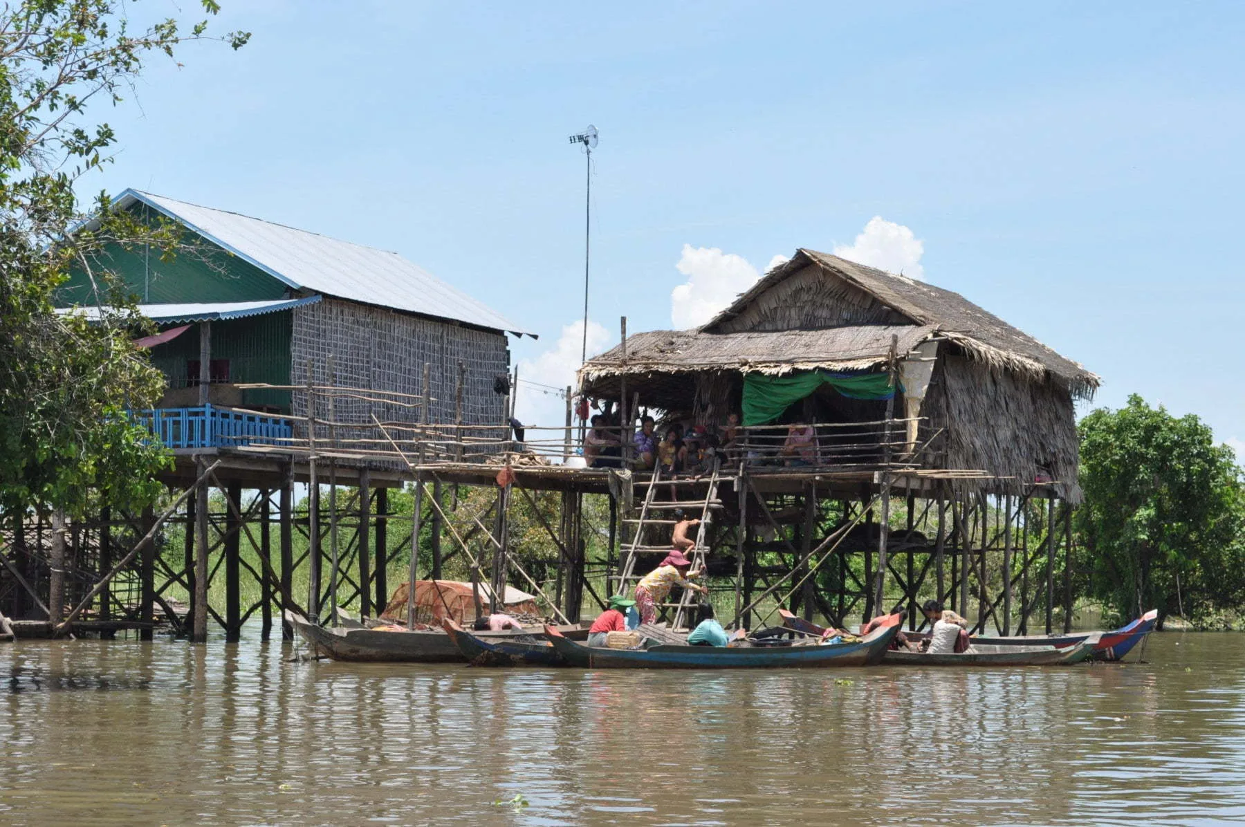 stilt houses tonle sap lake - cambodia