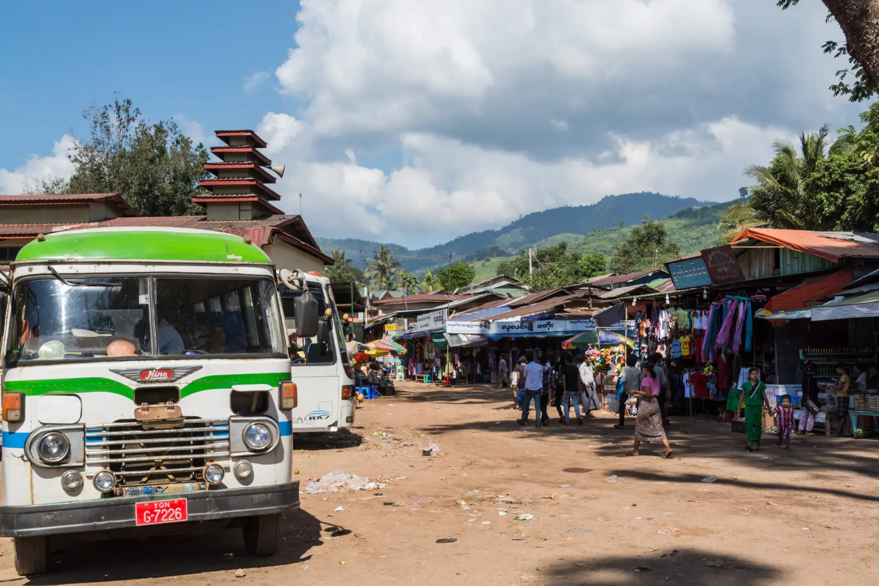bus station in Kinpun, Myanmar