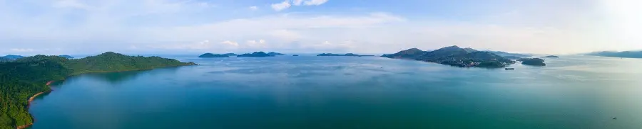 aerial view archipelago mergui islands burma