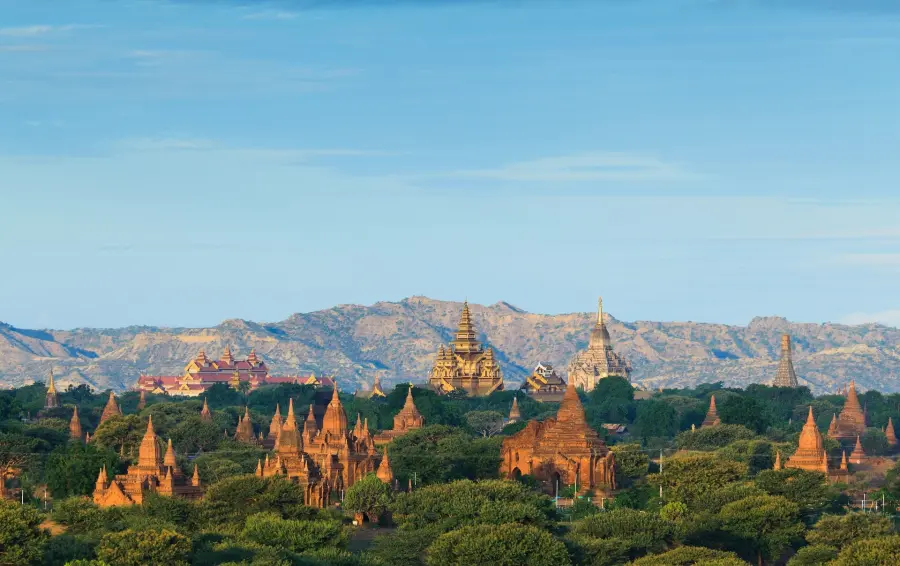 view of bagan region central burma