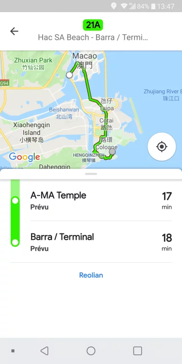 screenshot google maps bus macao
