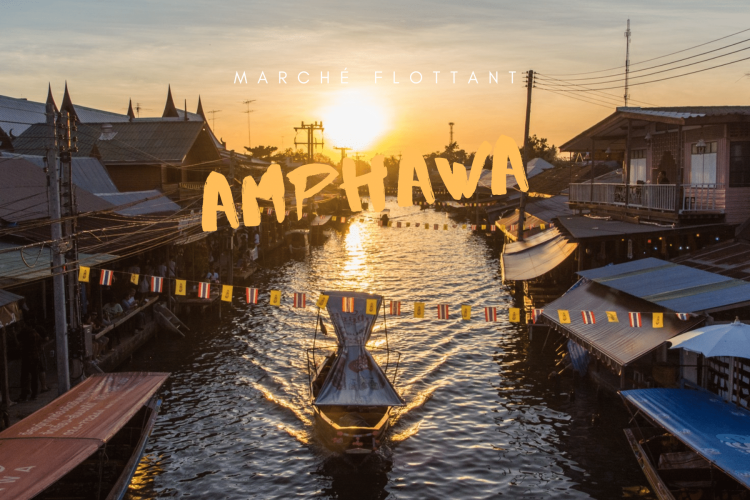 Sunset at the Amphawa floating market - Thailand