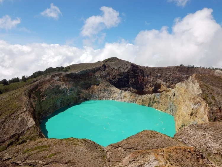 kelimutu volcano lake flora indonesia