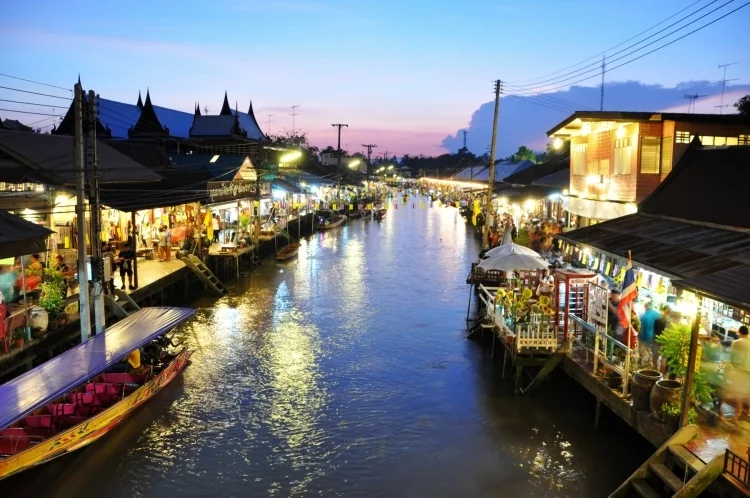 night walk amphawa night - thailand