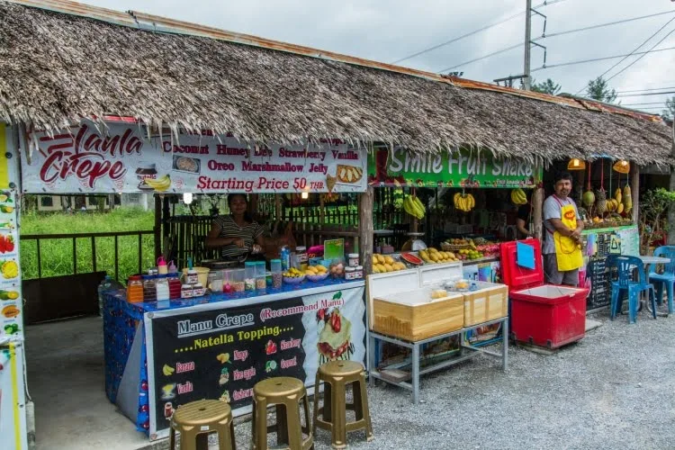 bang niang market stalls - khao lak - thailand