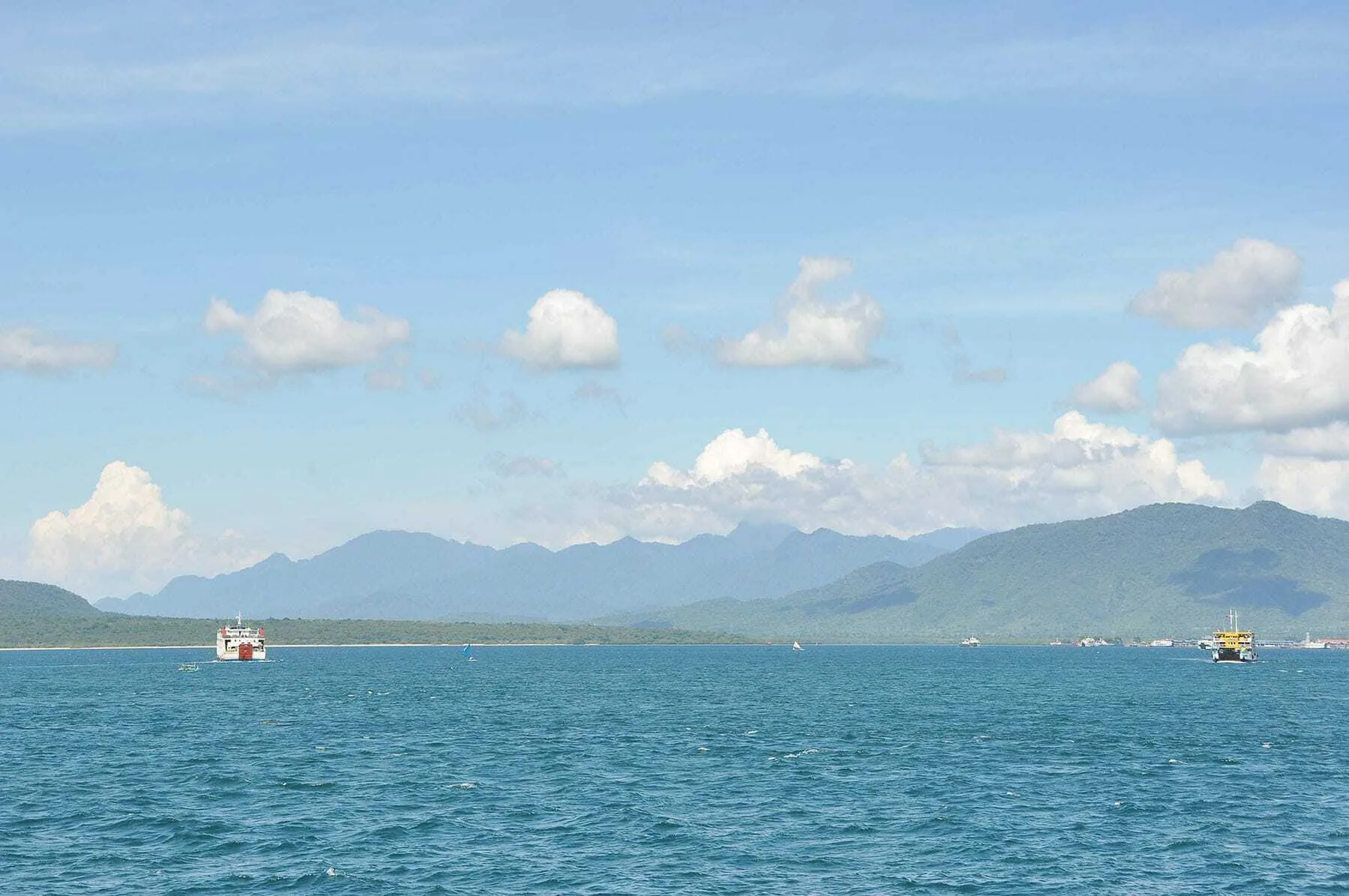 on ferry between java and bali indonesia