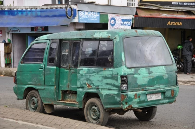 an old bemo at the dieng java plateau indonesia