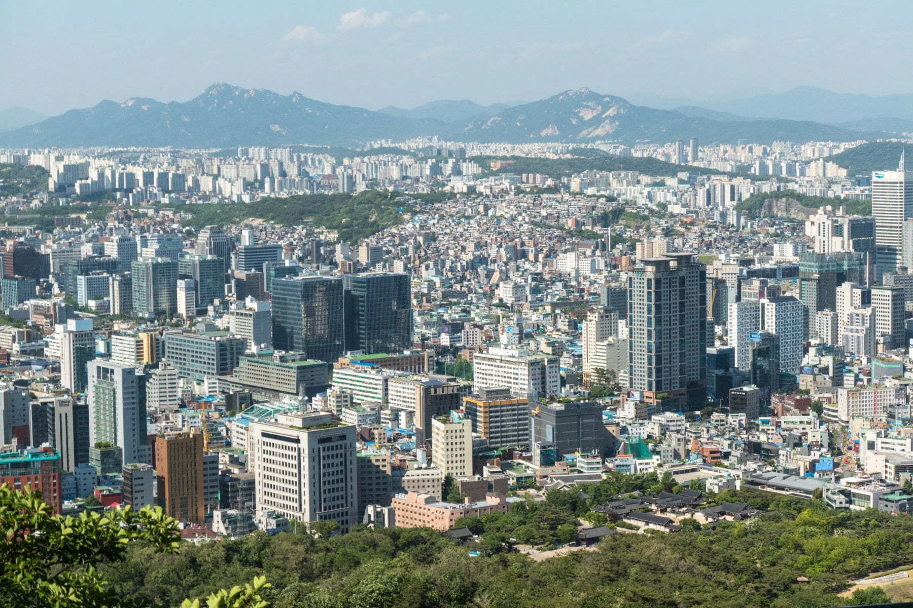 view of seoul from namsan hill