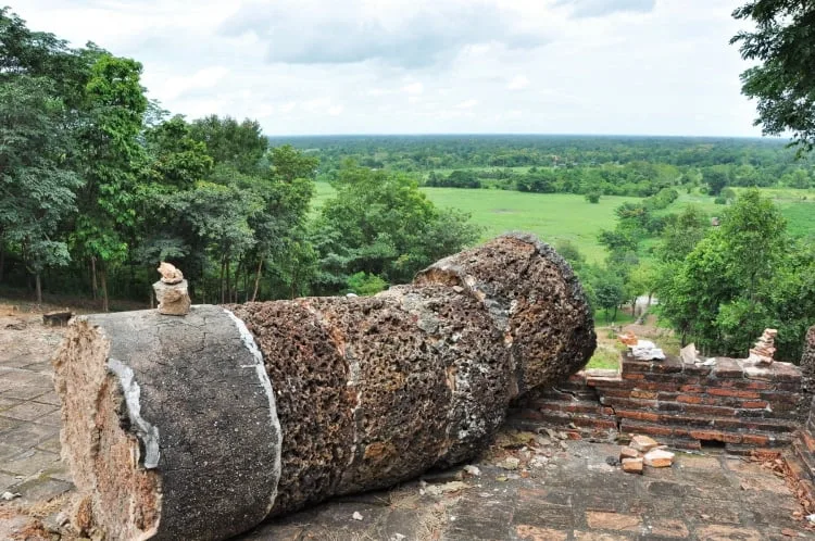 view from wat saphan hin sukhothai park