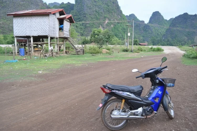 motorbike around thakhek caves - laos