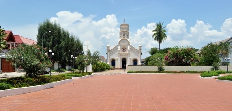 vue sur mukdahan depuis savannakhet laos