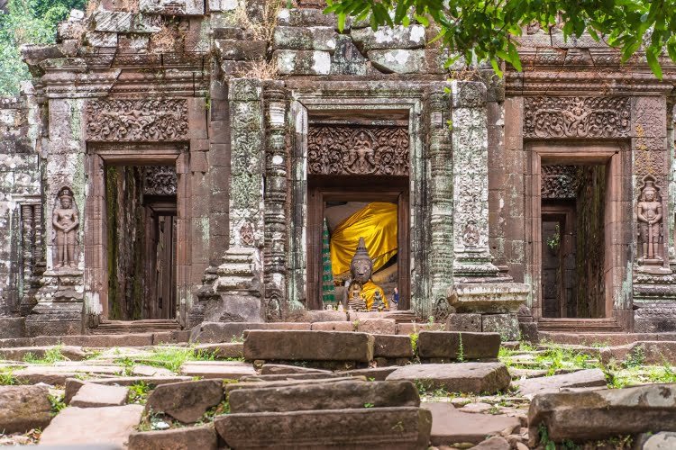 partie haute vat phou champassak laos