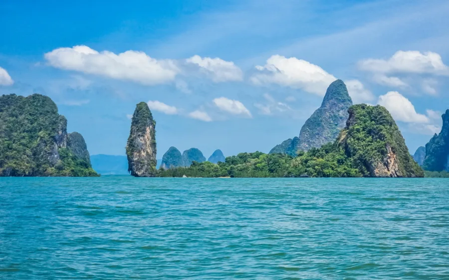 the typical karst formations of phan nga bay thailand