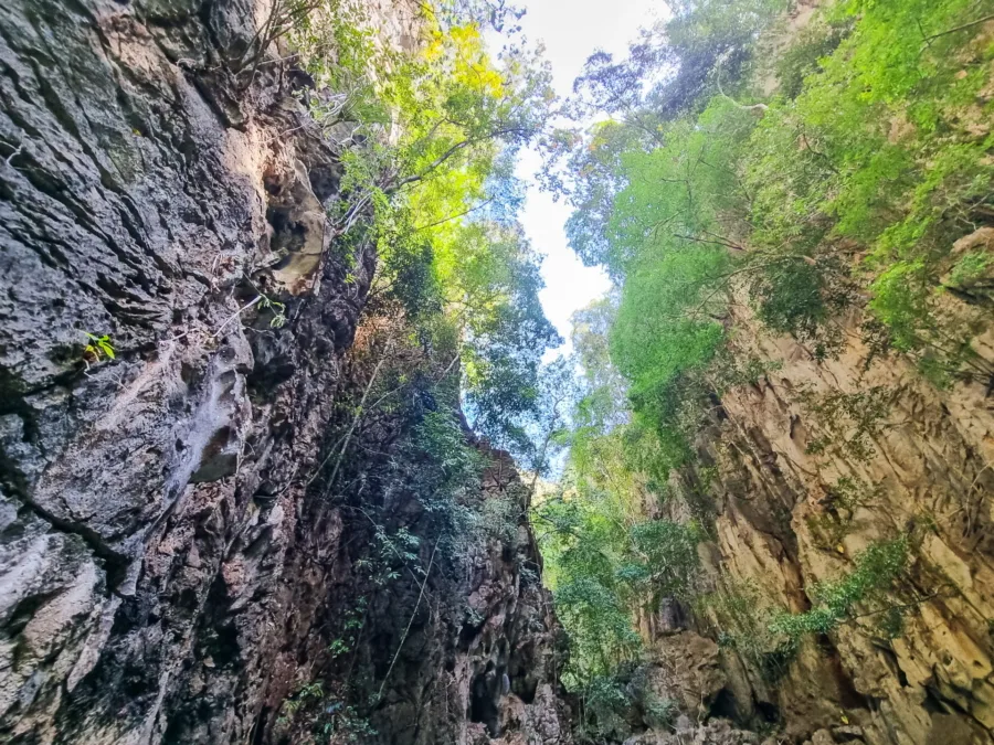 karst rock walls hidden lagoon ko hong phang nga bay