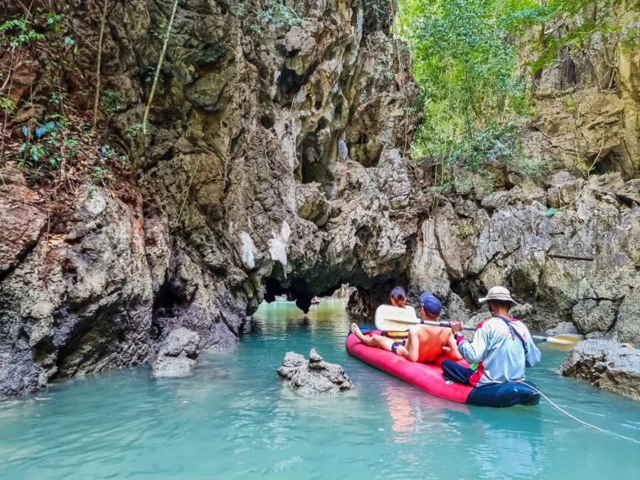 passage under cavity between lagoons ko hong phang nga bay