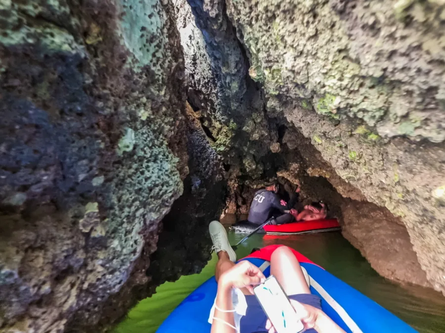 very narrow passage between ko hong lagoon phang nga bay