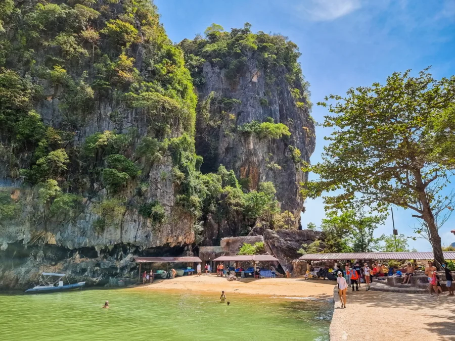 beach on james bond island phang nga bay