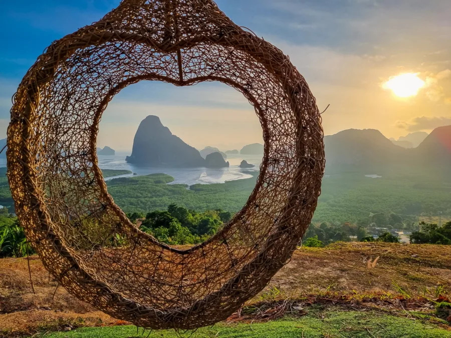 decorative wicker seat viewpoint phang nga bay samet nangshe