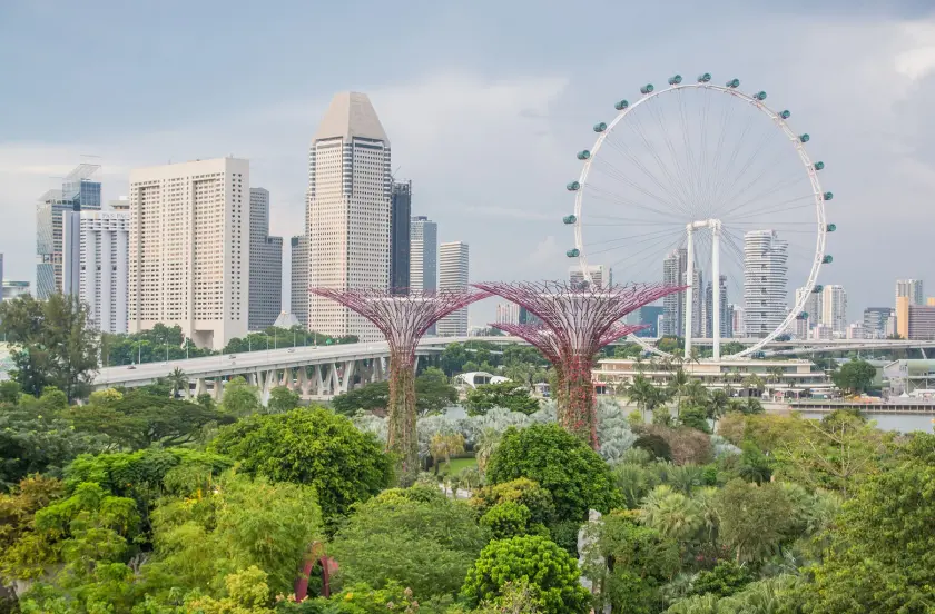 singapore from gardens by the bay