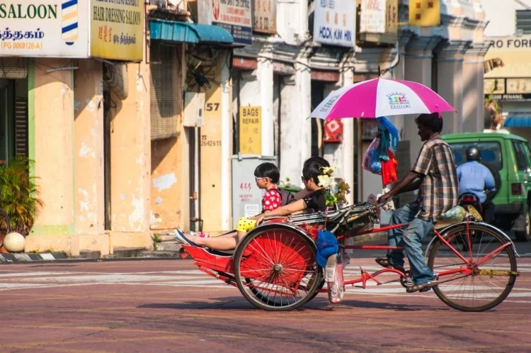 trishaw in georgetown penang - malaysia