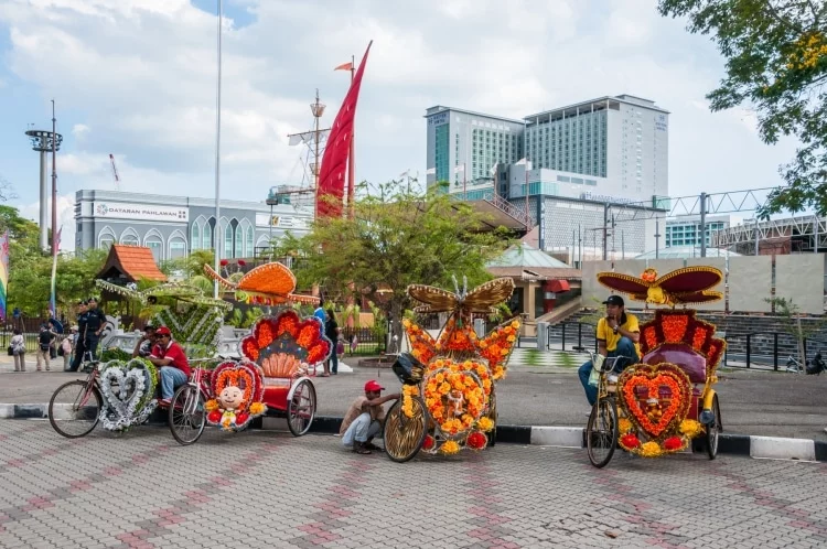 trishaw decorated malacca - malaysia