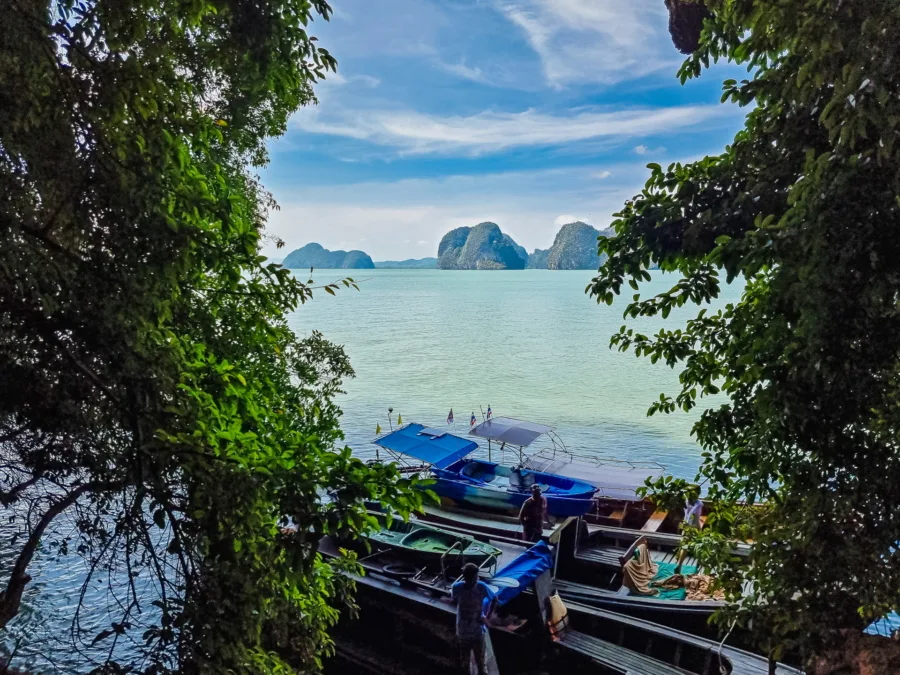 view of phang nga bay from ko sawang yai cave