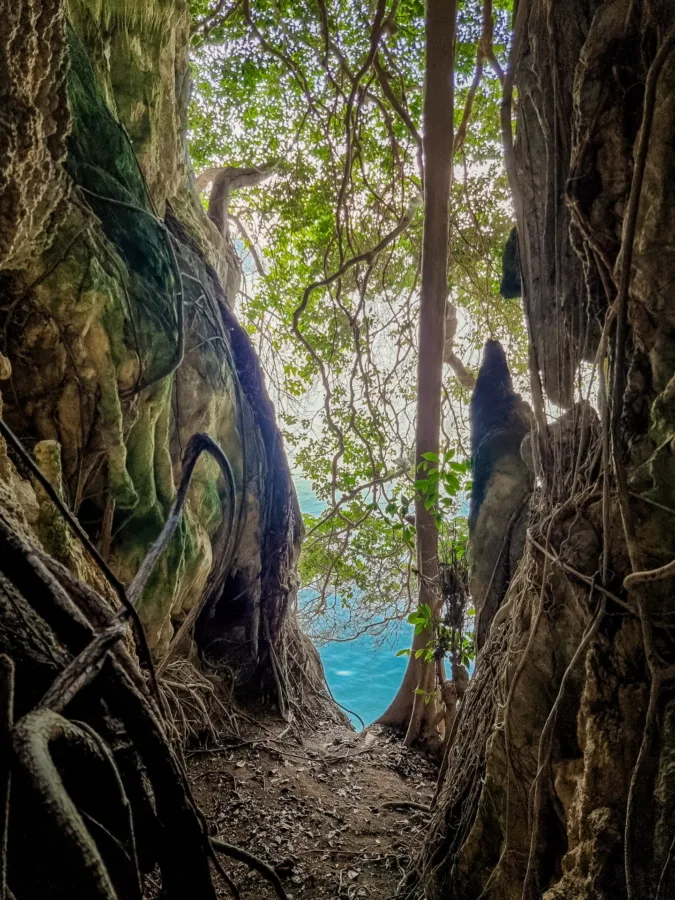 exterior view from ko sawang yai cave phang nga bay