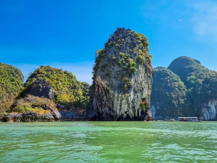 overall view of ko hong bay of phang nga thailand