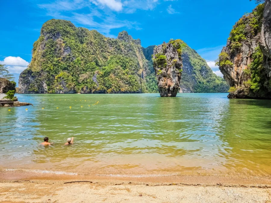 ko tapu view from james bond island beach phang nga bay