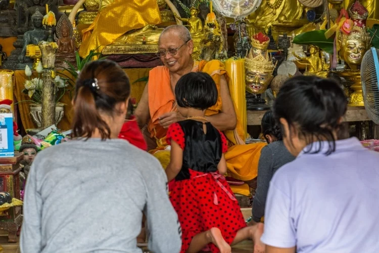 blessing monk wat kaeo prasert chumphon thailand