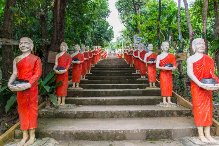 stairs monks wat kaeo prasert chumphon thailand
