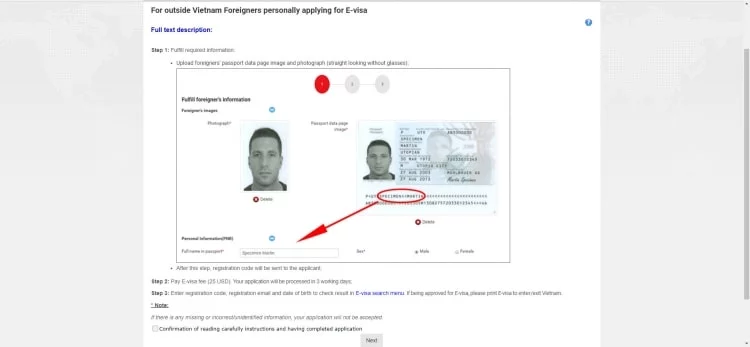demande e-visa vietnam