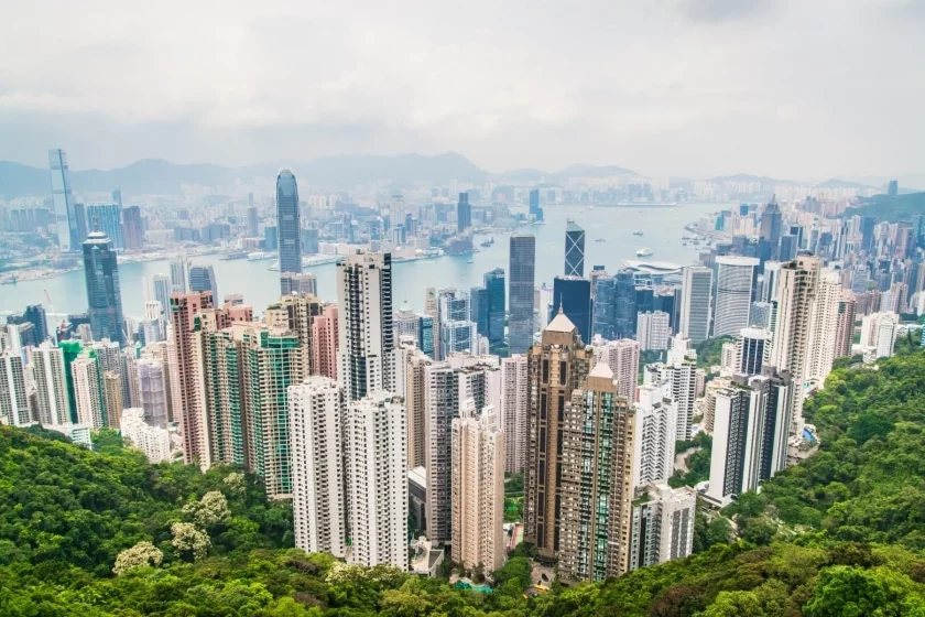 view hong kong central victoria peak