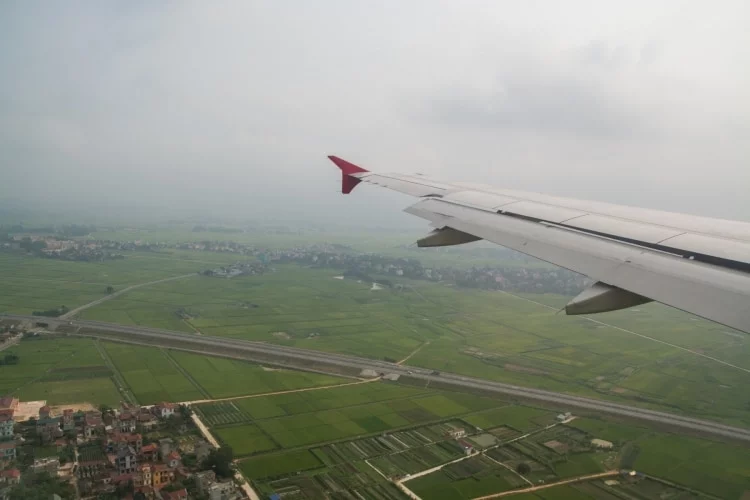 arrivee rizieres hanoi vietnam