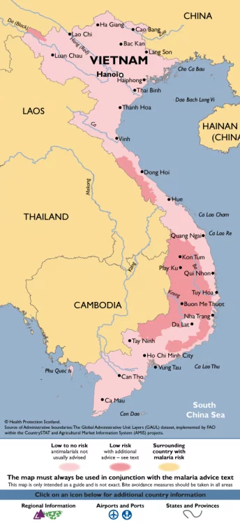 carte paludisme malaria vietnam