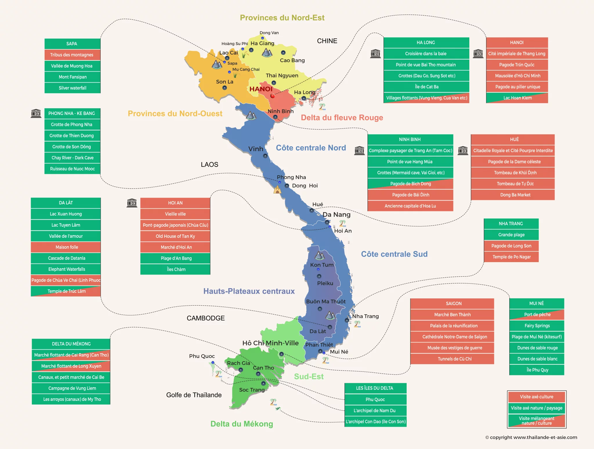 carte vietnam - points interets