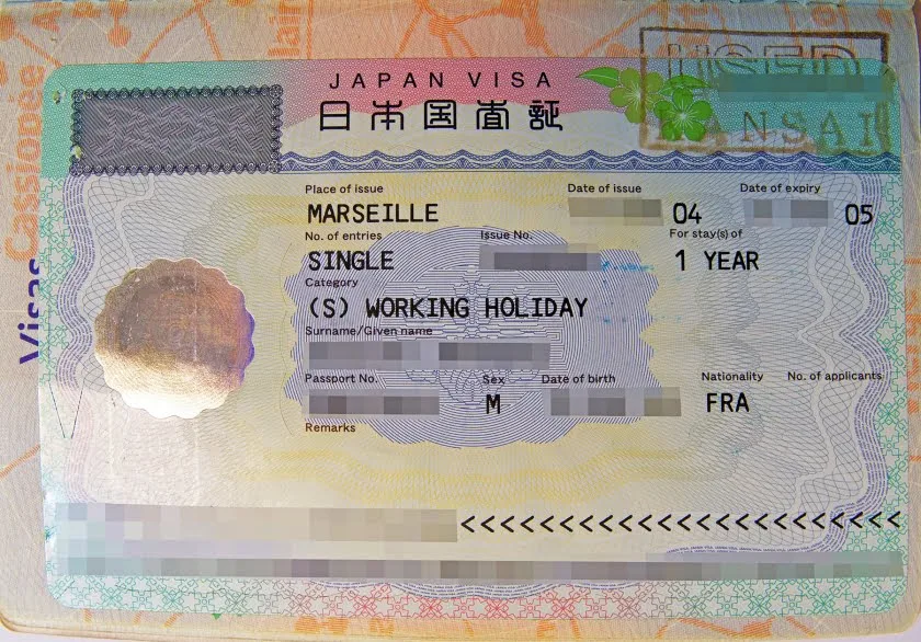 French passport with working holiday pvt japan visa