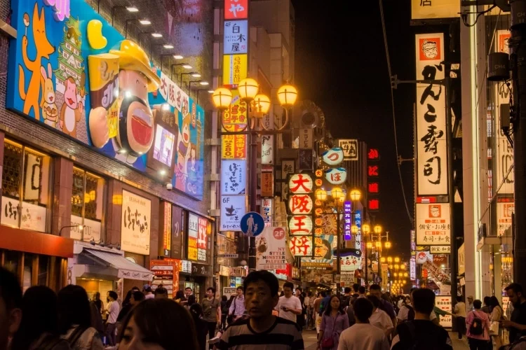 animation dotonbori district osaka - japan