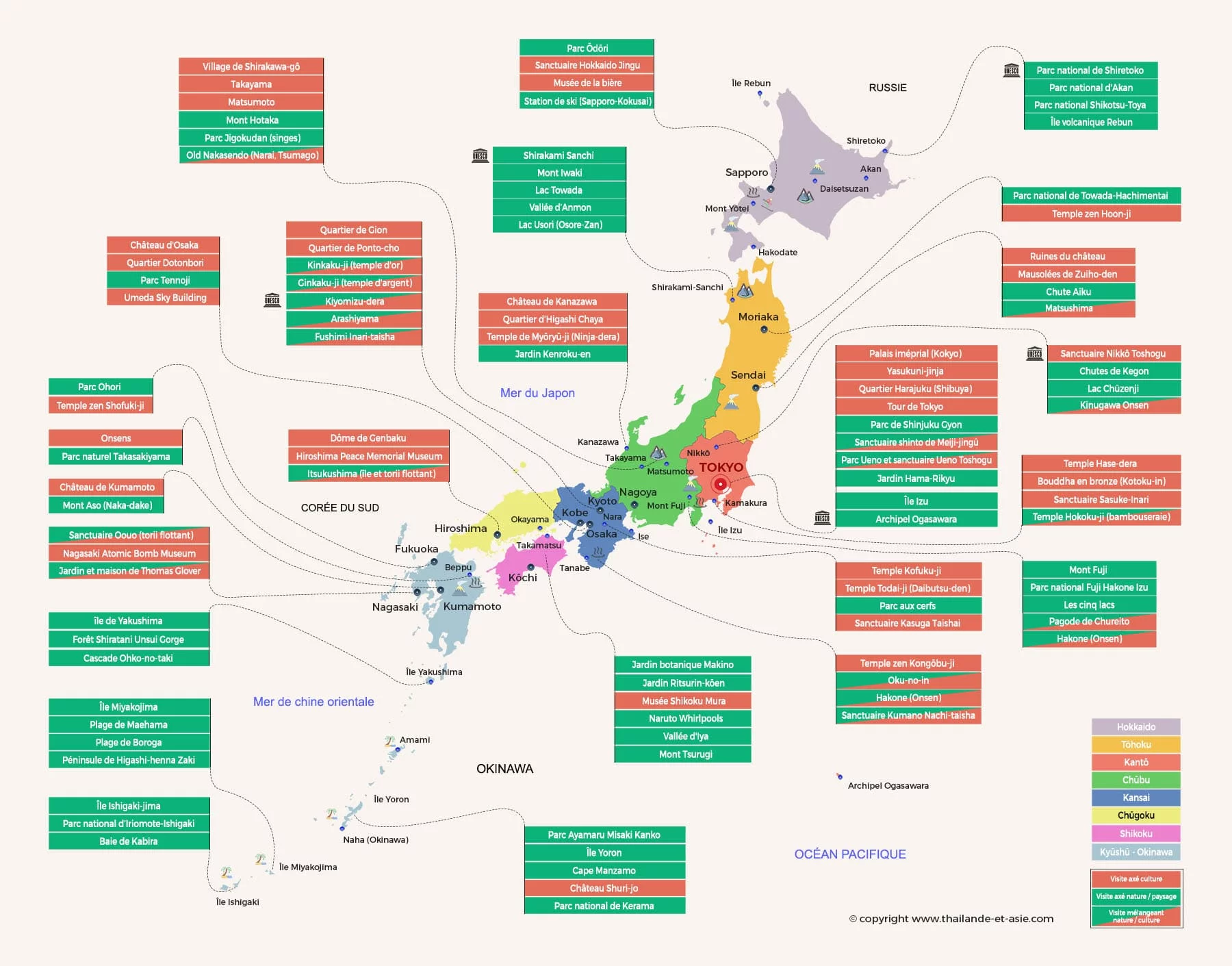 japan map - points of interest