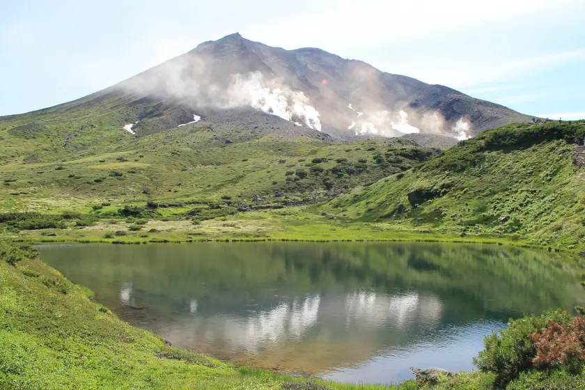 smoking crater mount asahi daisetsuzan hokkaido japan