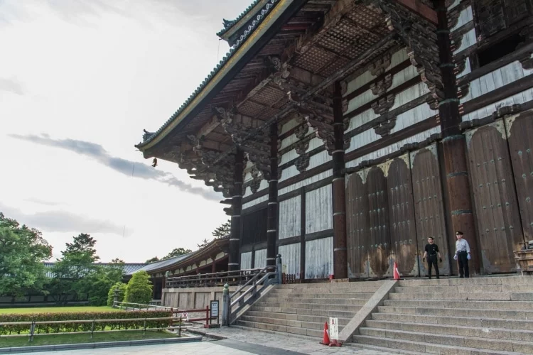 in front of daibutsuden todai-ji nara temple - japan